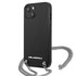 KARL LAGERFELD Zaštitna maska Leather Textured & Chain, s lančićem, za iPhone 13 mini 5,4", crna